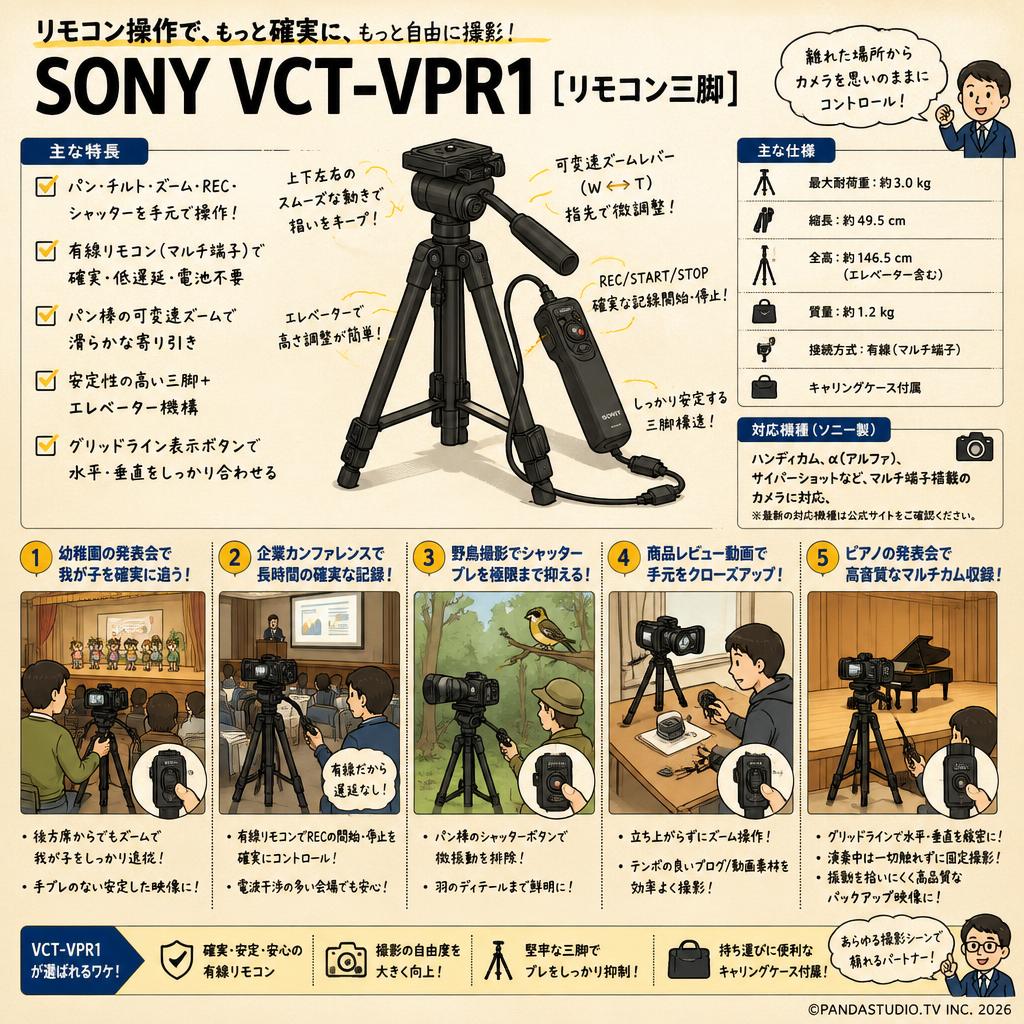 SONY VCT-VPR1 [リモコン三脚] 用途