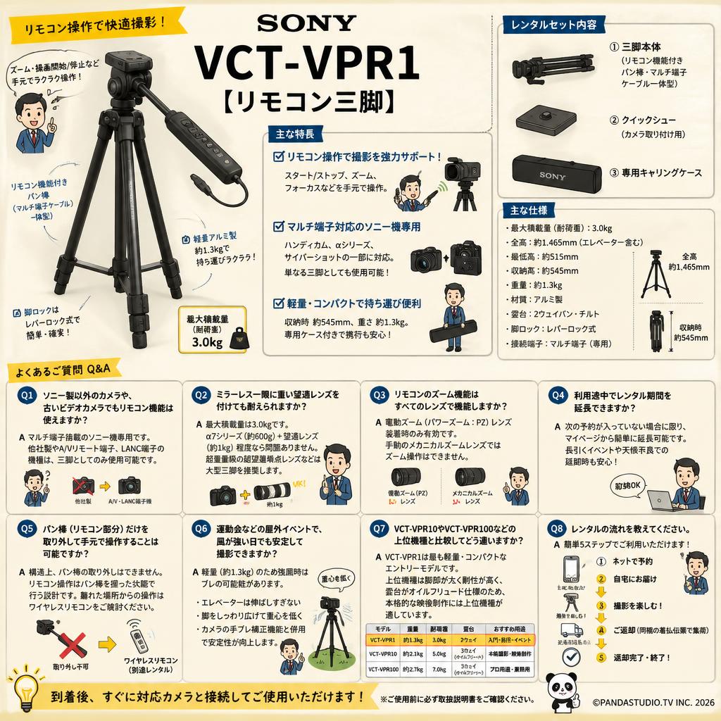 SONY VCT-VPR1 [リモコン三脚] FAQ（よくある質問と答え）