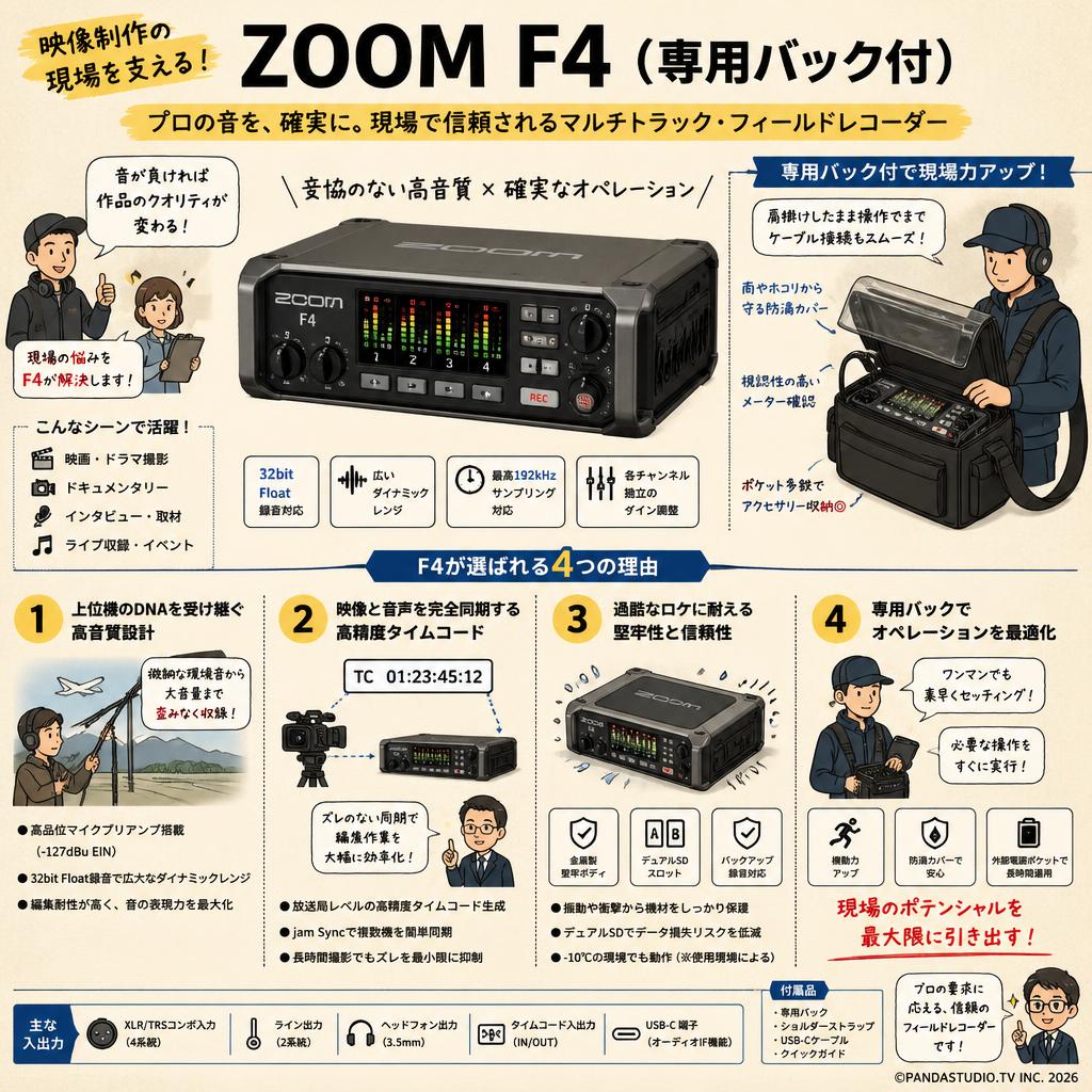 ZOOM  F4 （専用バック付） 概要