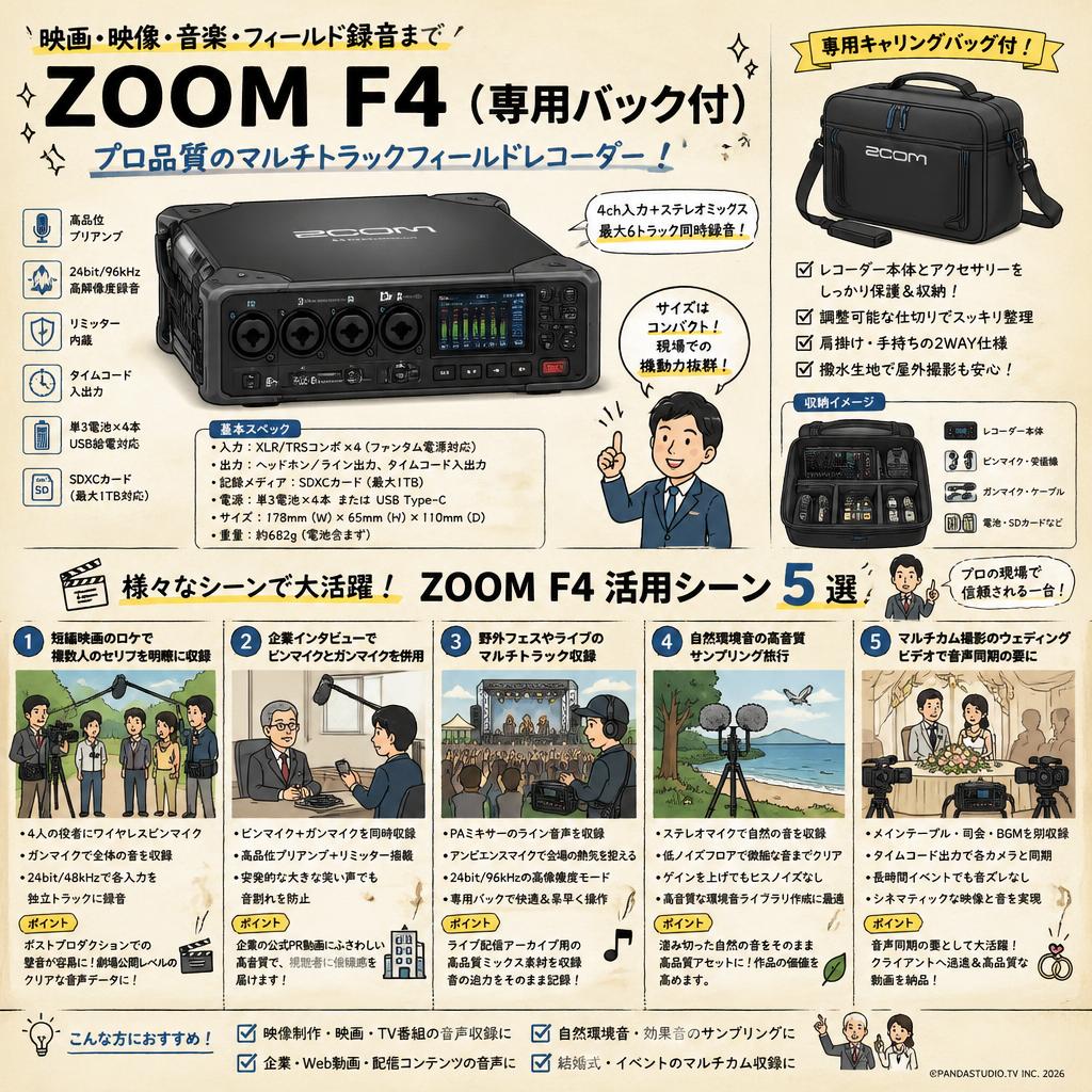 ZOOM  F4 （専用バック付） 用途