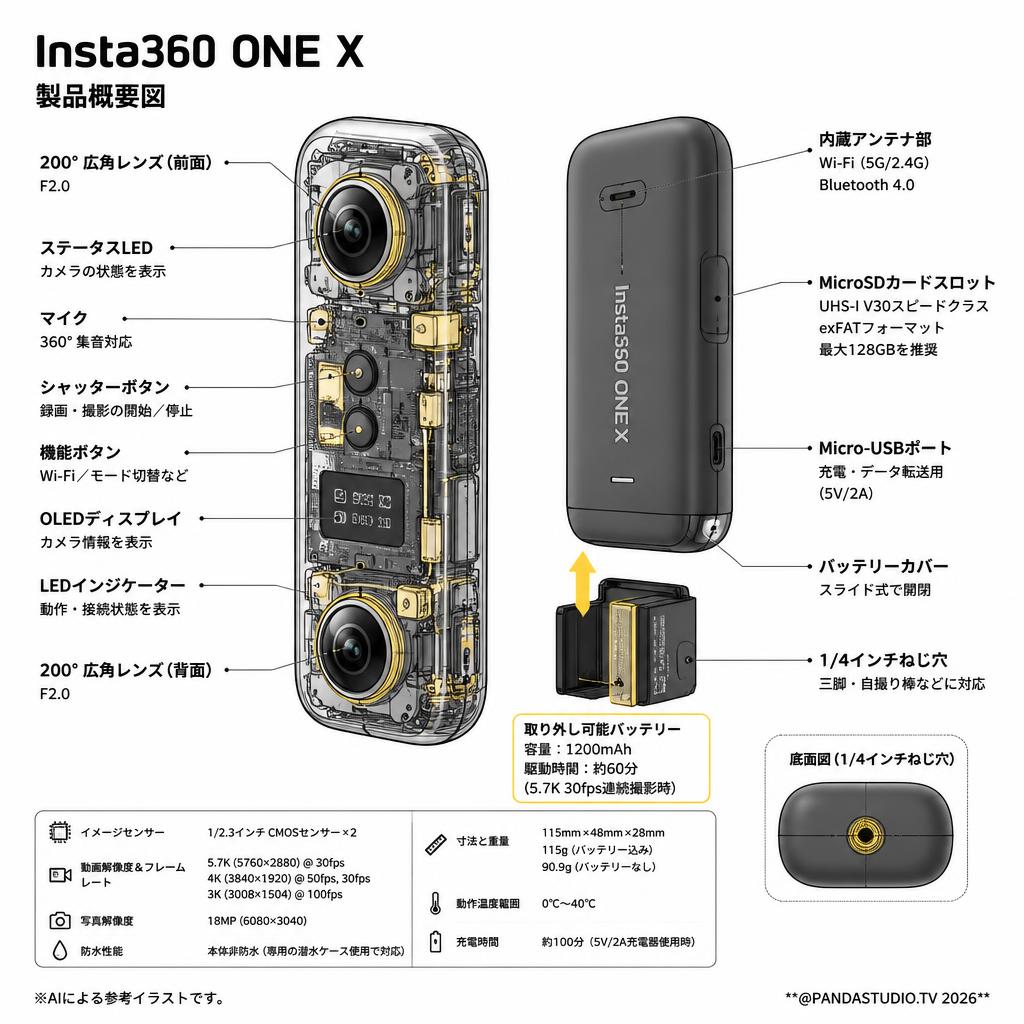 Insta360 ONE X スペック