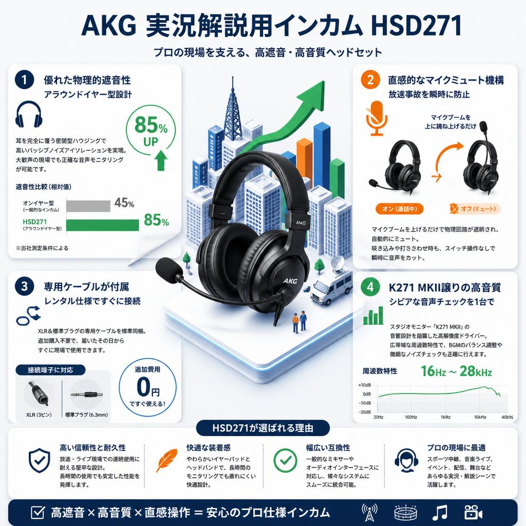 AKG 実況解説用インカム HSD271 セールスポイント