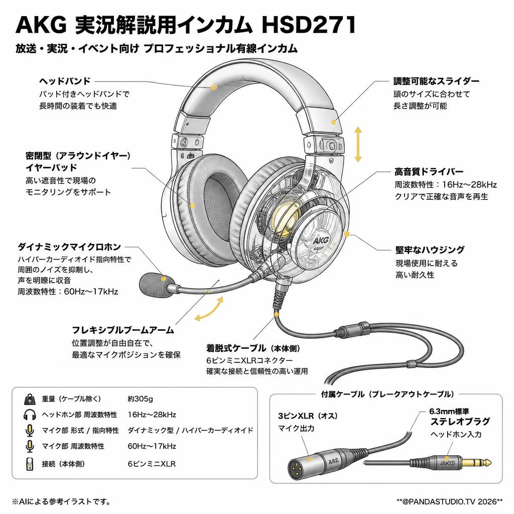 AKG 実況解説用インカム HSD271 スペック