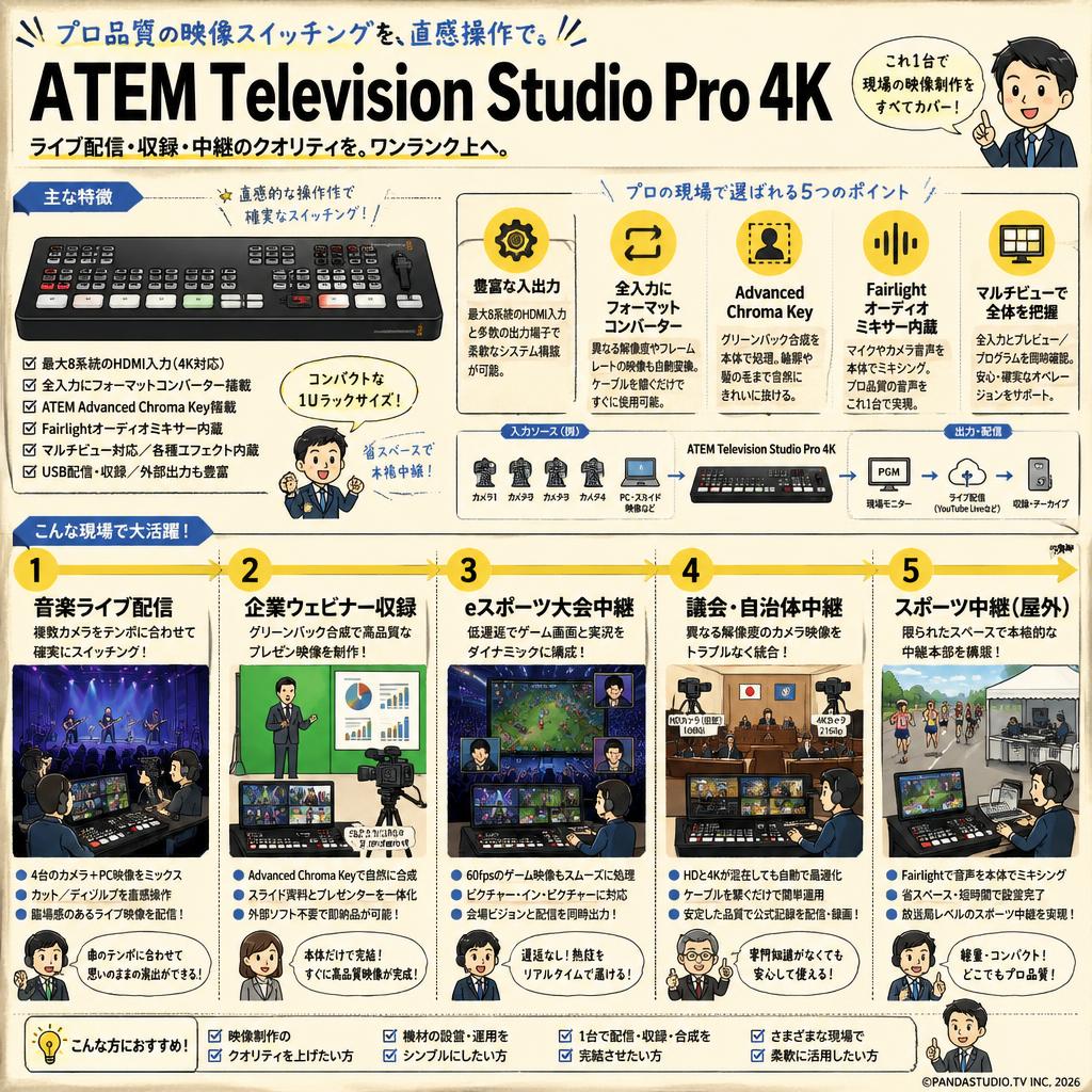 Blackmagic Design ATEM Television Studio Pro 4K 用途