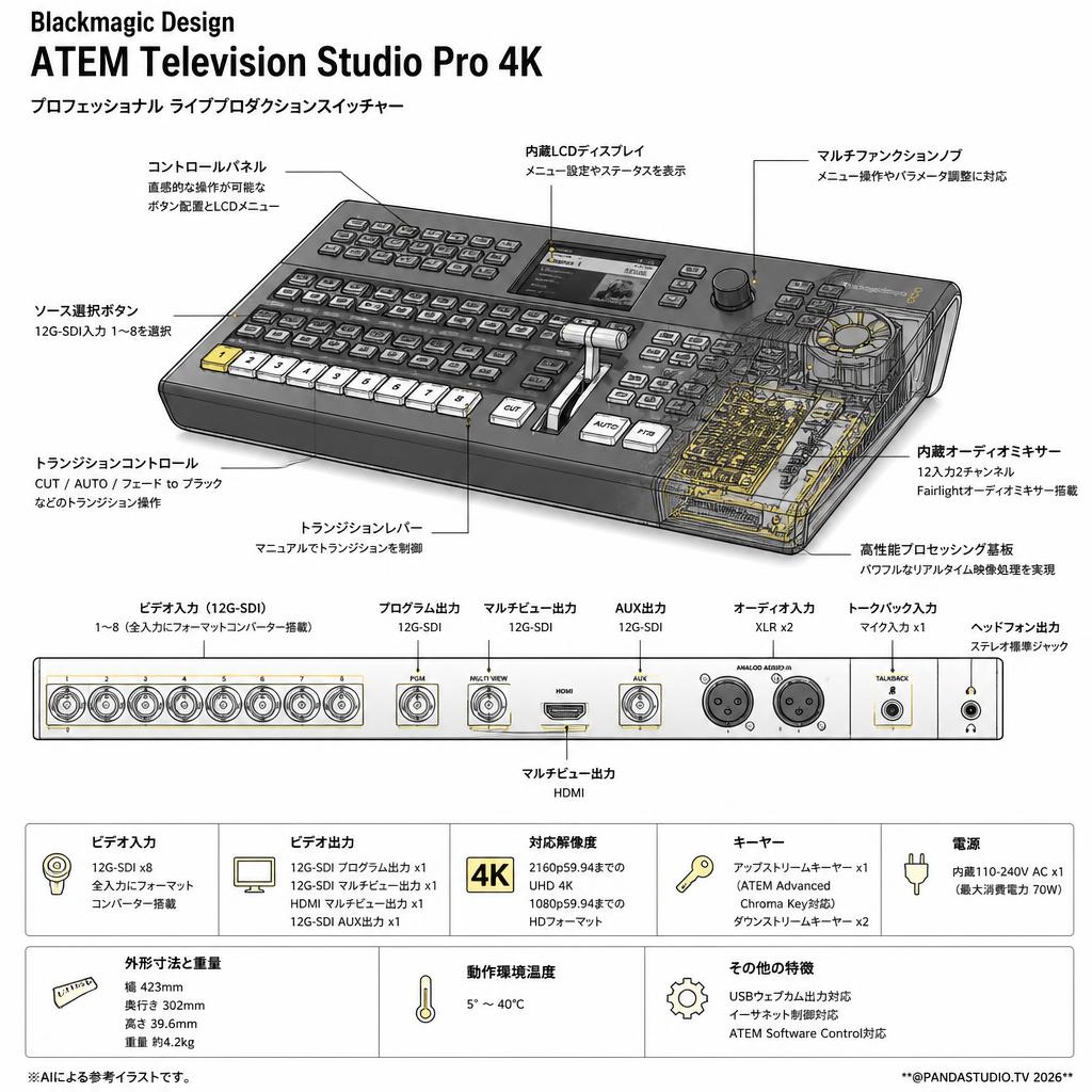 Blackmagic Design ATEM Television Studio Pro 4K スペック