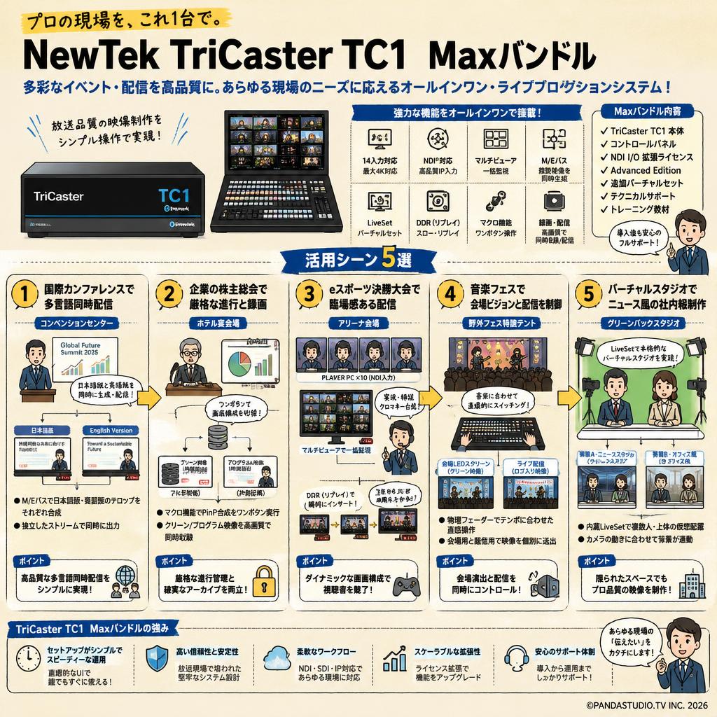 NewTek TriCaster TC1  Maxバンドル 用途