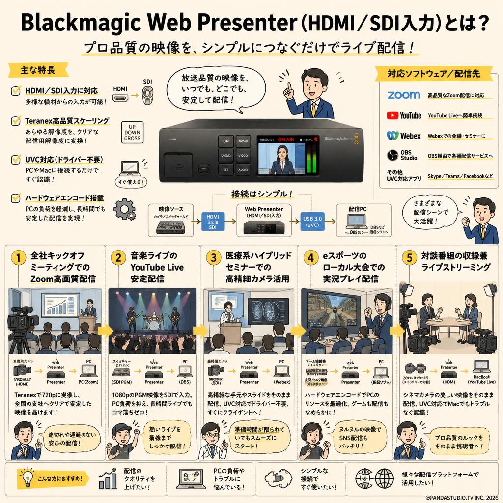 Blackmagic Web Presenter（HDMI／SDI入力） 用途