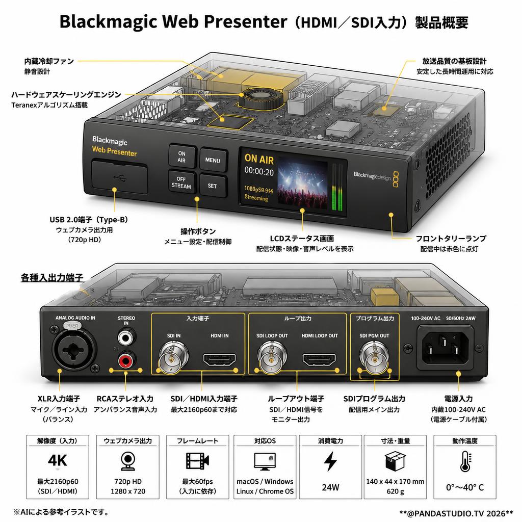 Blackmagic Web Presenter（HDMI／SDI入力） スペック