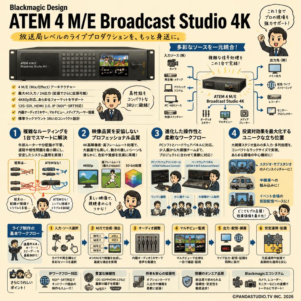 Blackmagic Design ATEM 4 M/E Broadcast Studio 4K 概要