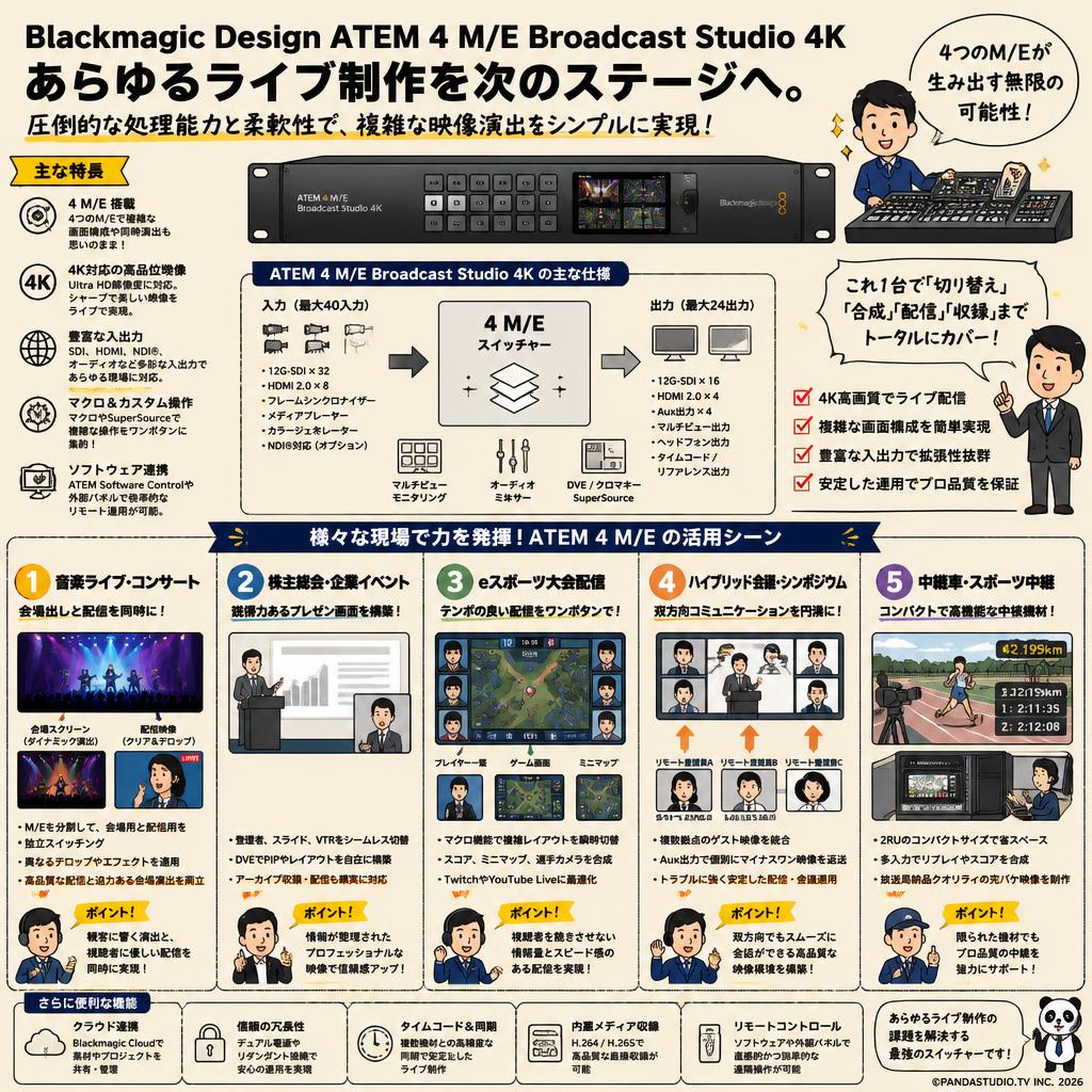Blackmagic Design ATEM 4 M/E Broadcast Studio 4K 用途