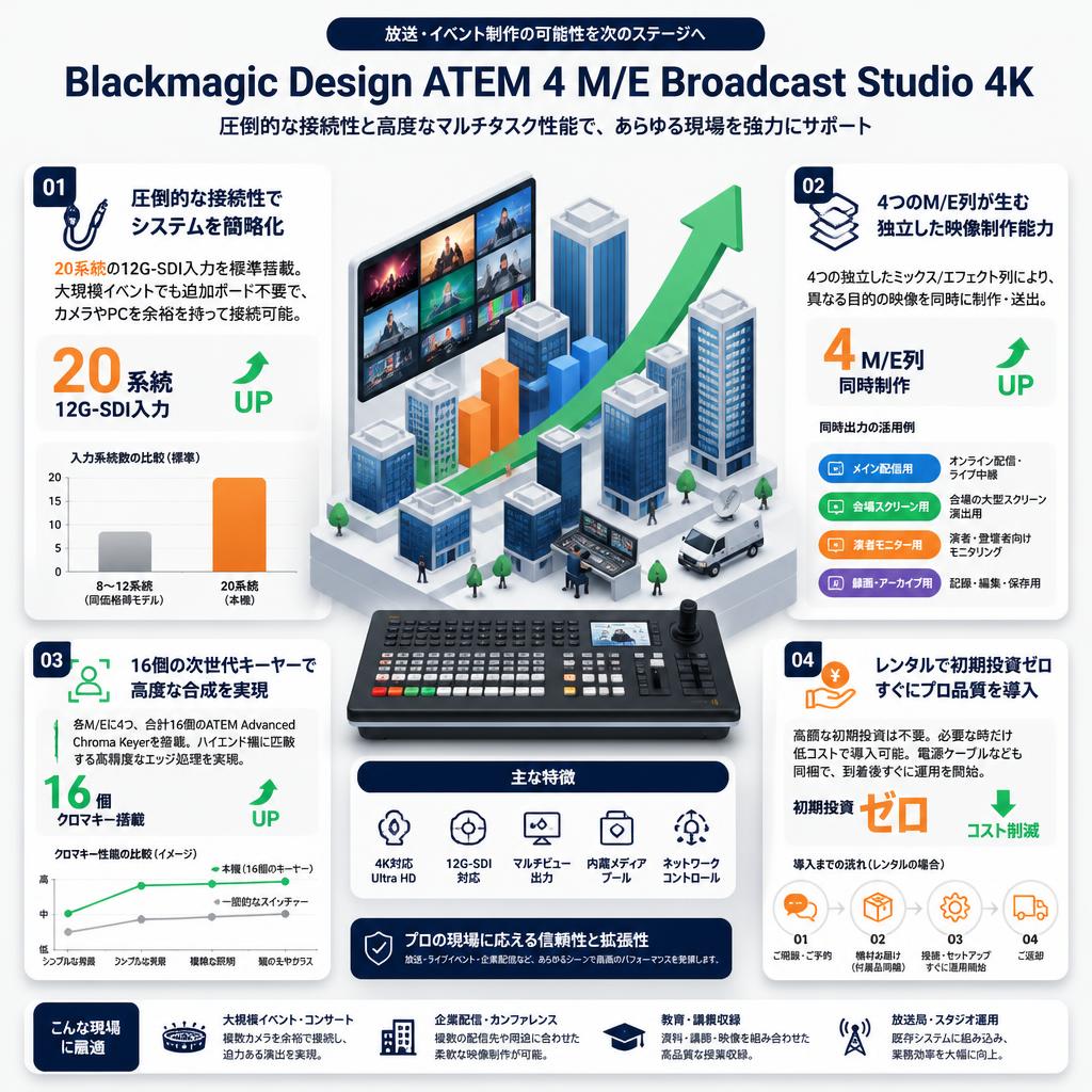 Blackmagic Design ATEM 4 M/E Broadcast Studio 4K セールスポイント