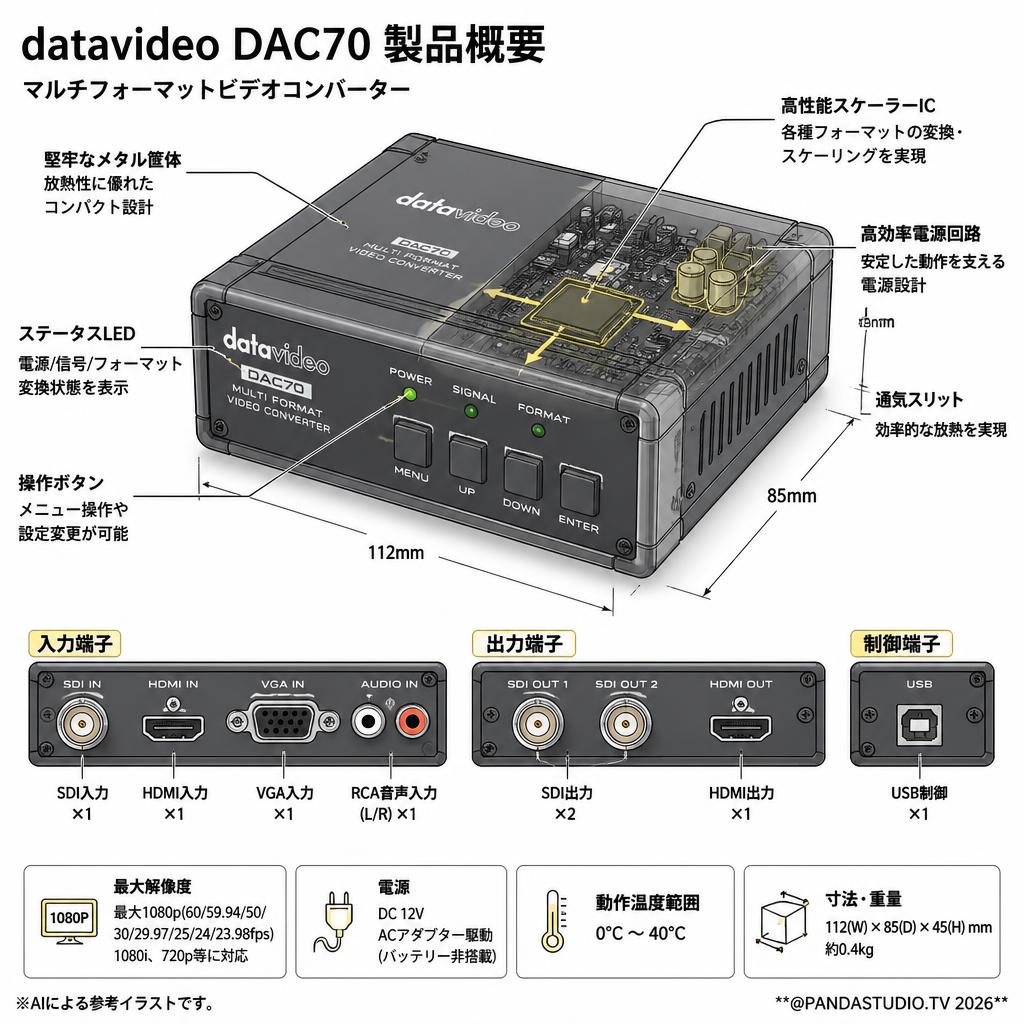 datavideo DAC70 スペック