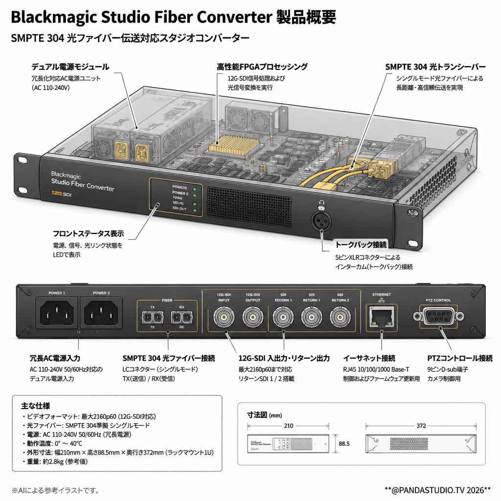 Blackmagic Studio Fiber Converter スペック