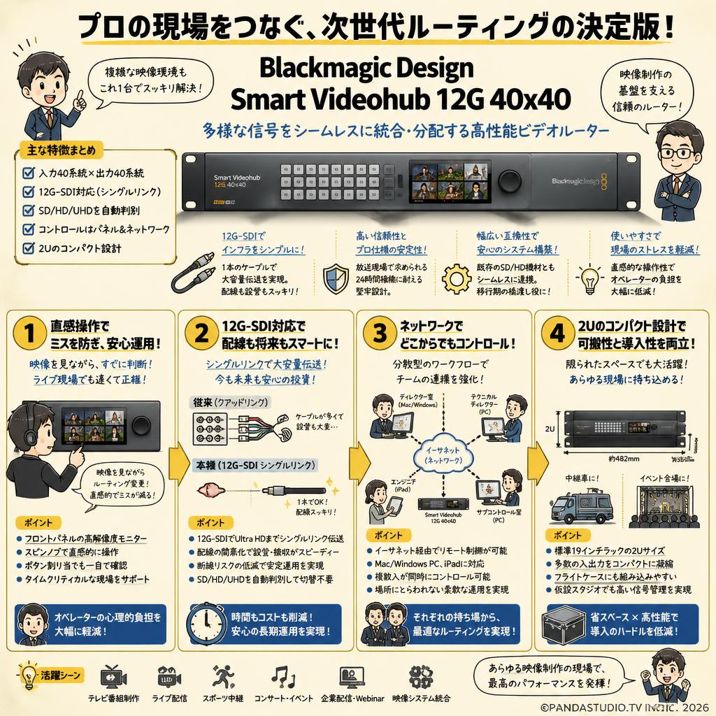 （評価機）Blackmagic Design Smart Videohub 12G 40x40 概要