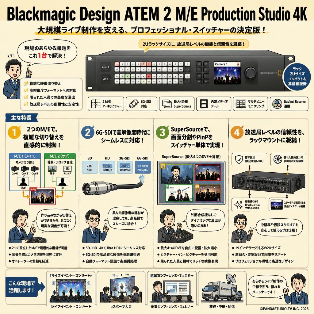 Blackmagic Design ATEM 2 M/E Production Studio 4K 概要