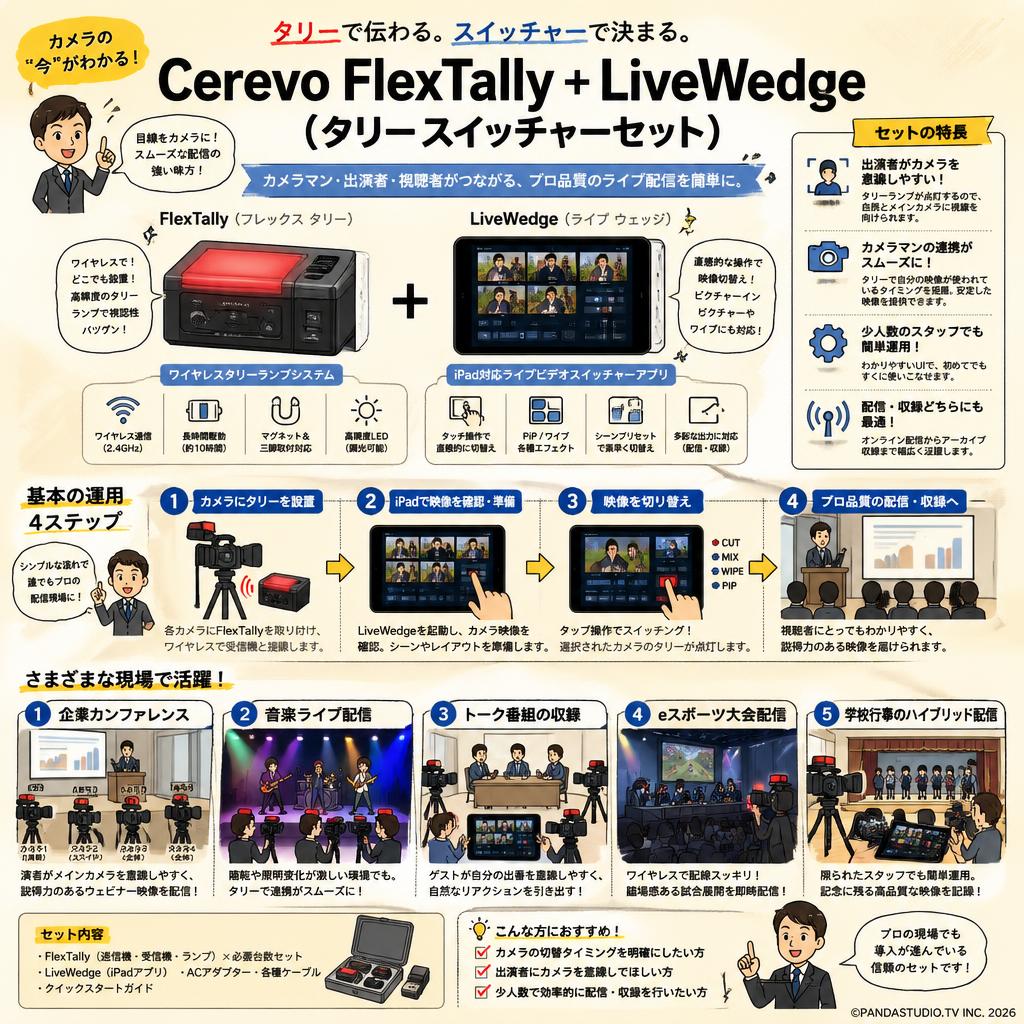 Cerevo FlexTally + Live Wedge (タリー スイッチャーセット) 用途