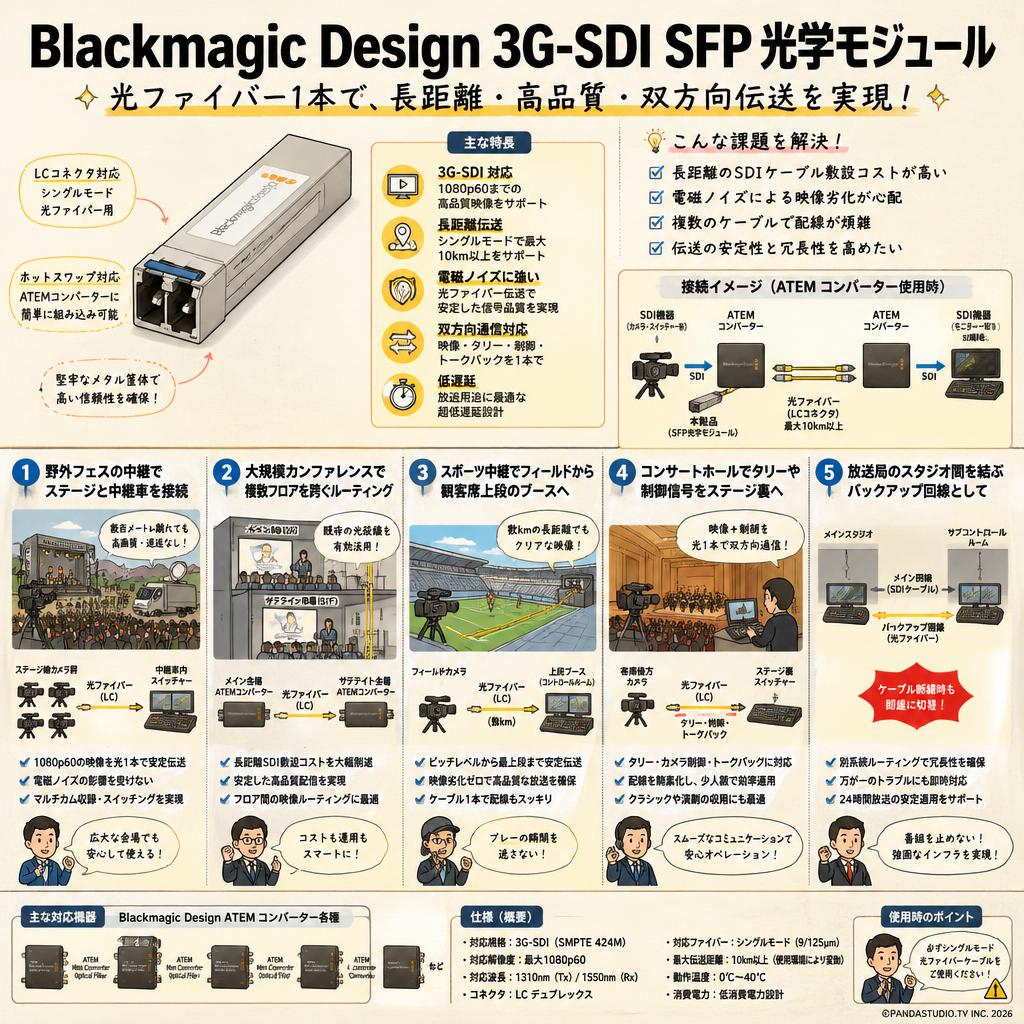 Blackmagic Design 3G-SDI SFP Optical Module 用途