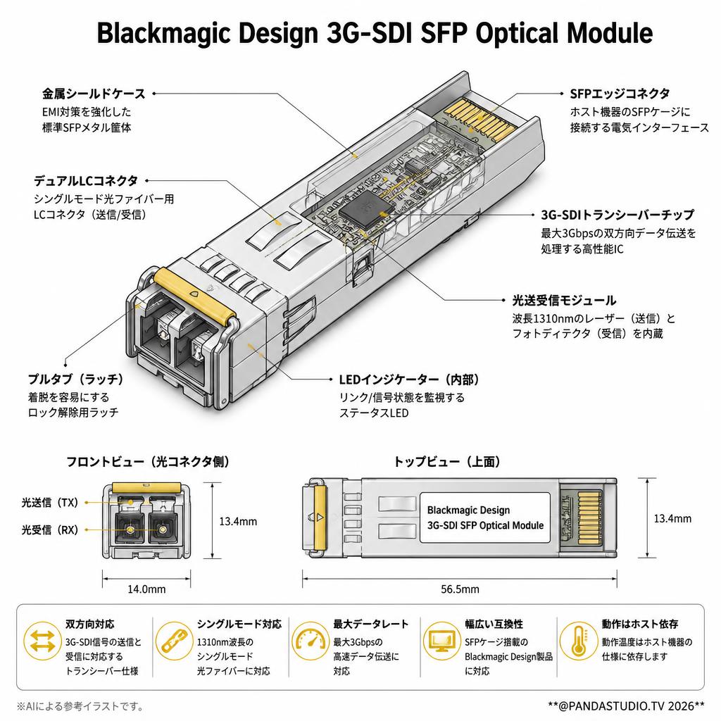 Blackmagic Design 3G-SDI SFP Optical Module スペック