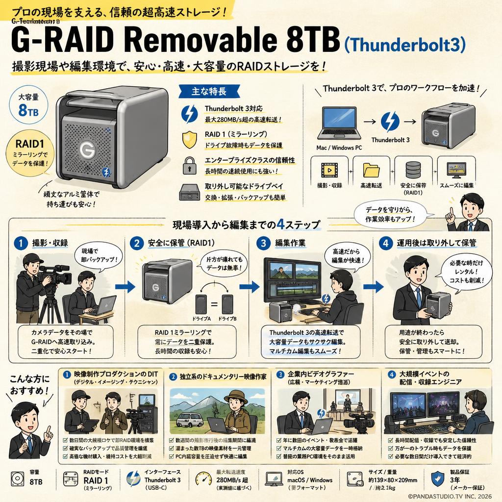 G-Technology HGST G-RAID Removable 8TB（Thunderbolt3） おもな対象のお客様