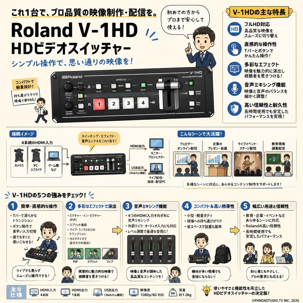 Roland V-1HD VIDEO SWITCHER HD 概要