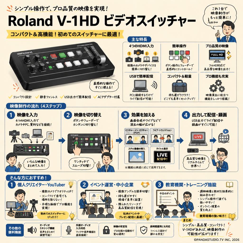 Roland V-1HD VIDEO SWITCHER HD おもな対象のお客様