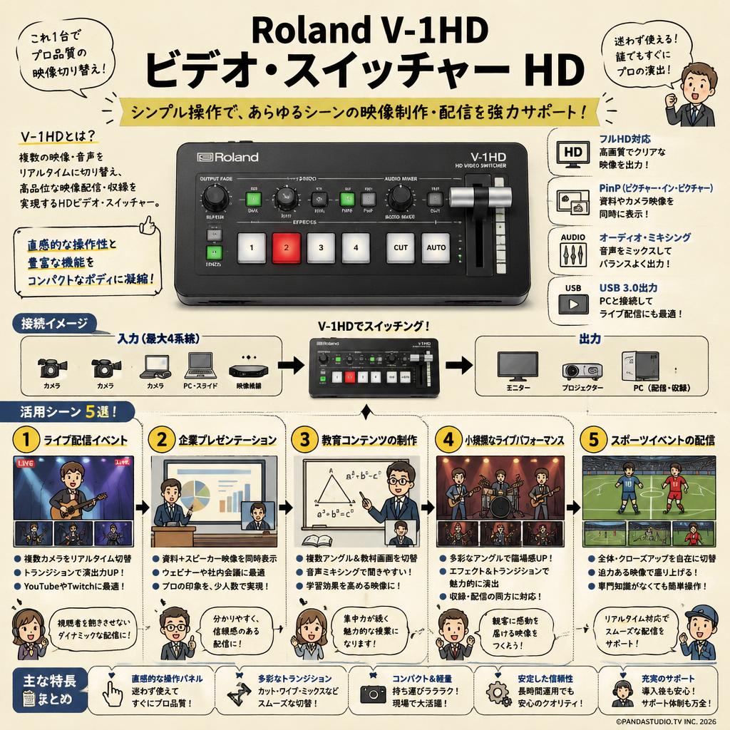 Roland V-1HD VIDEO SWITCHER HD 用途