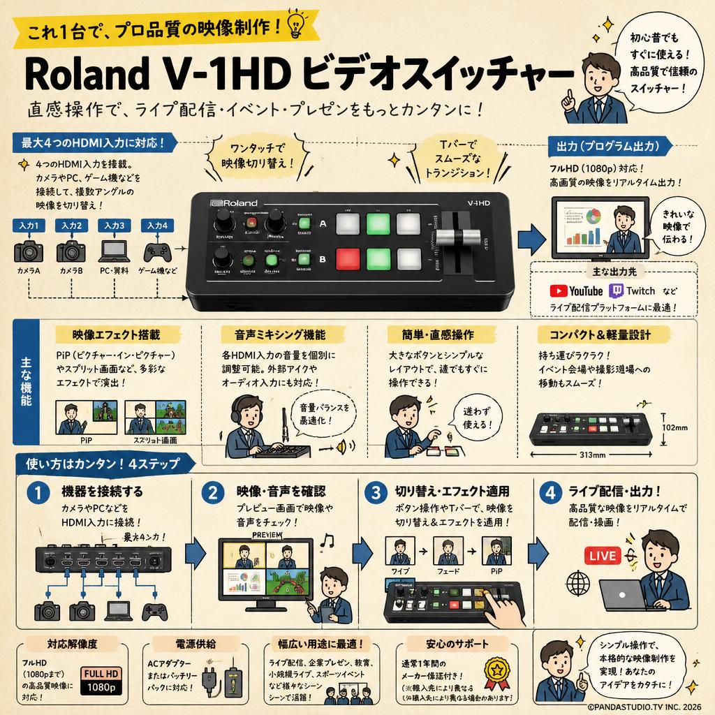 Roland V-1HD VIDEO SWITCHER HD FAQ（よくある質問と答え）
