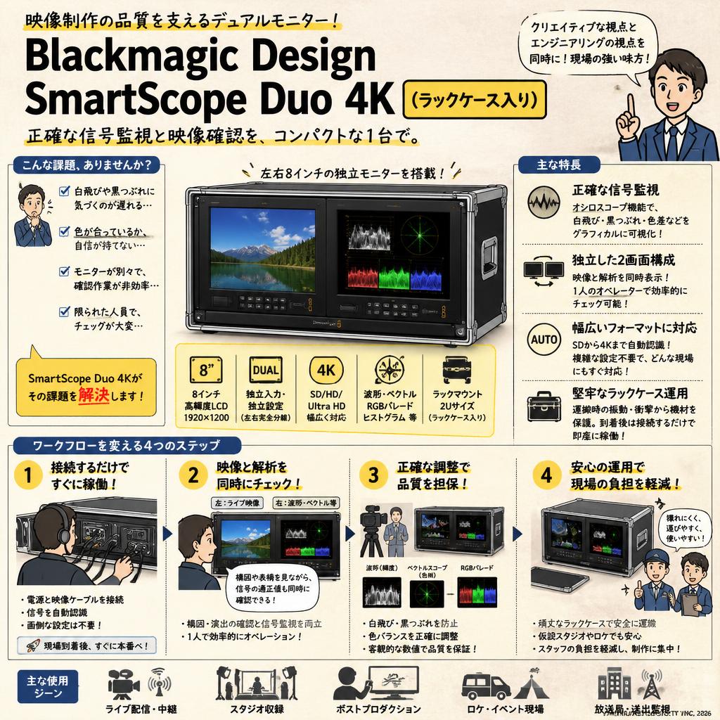 Blackmagic Design SmartScope Duo 4K （ラックケース入り） 概要