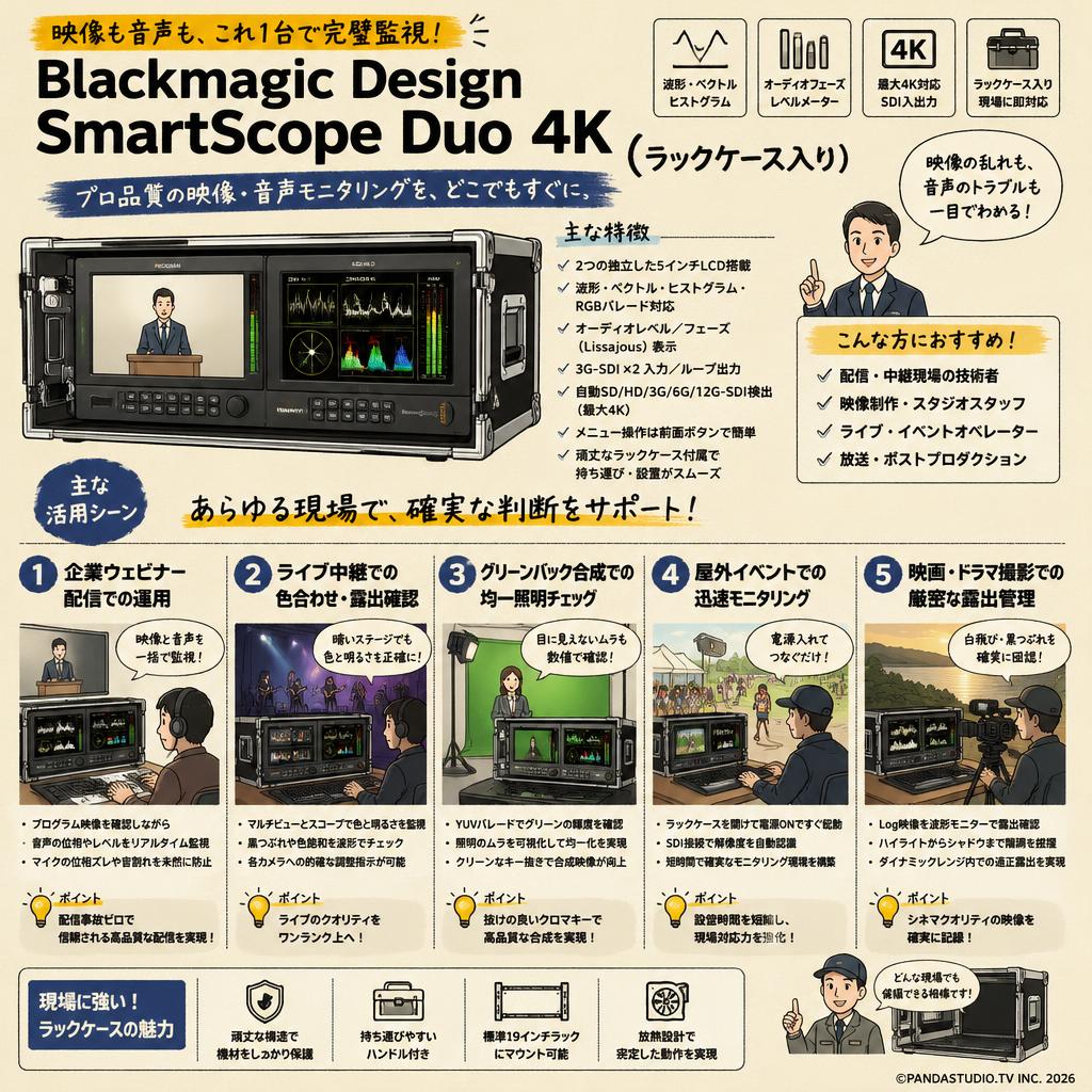 Blackmagic Design SmartScope Duo 4K （ラックケース入り） 用途