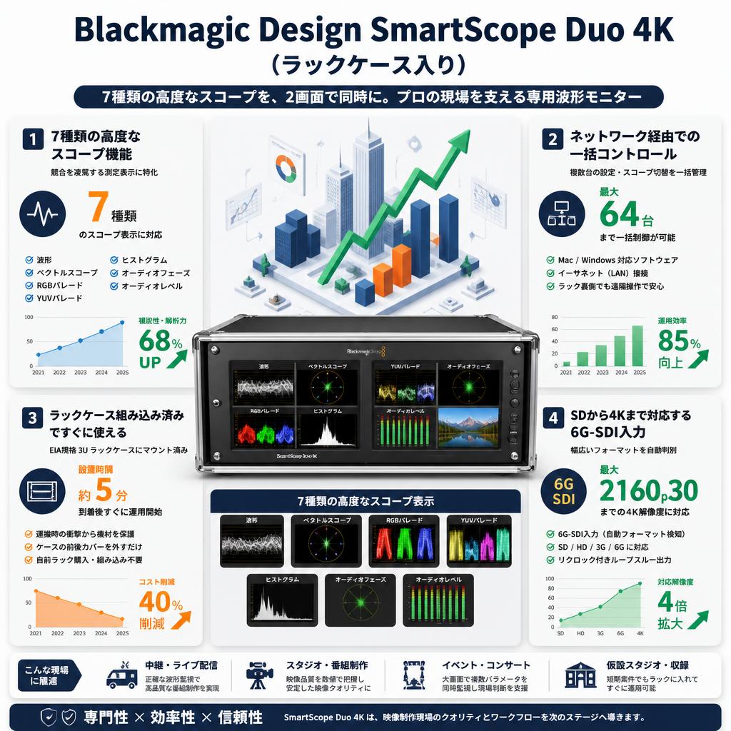 Blackmagic Design SmartScope Duo 4K （ラックケース入り） セールスポイント
