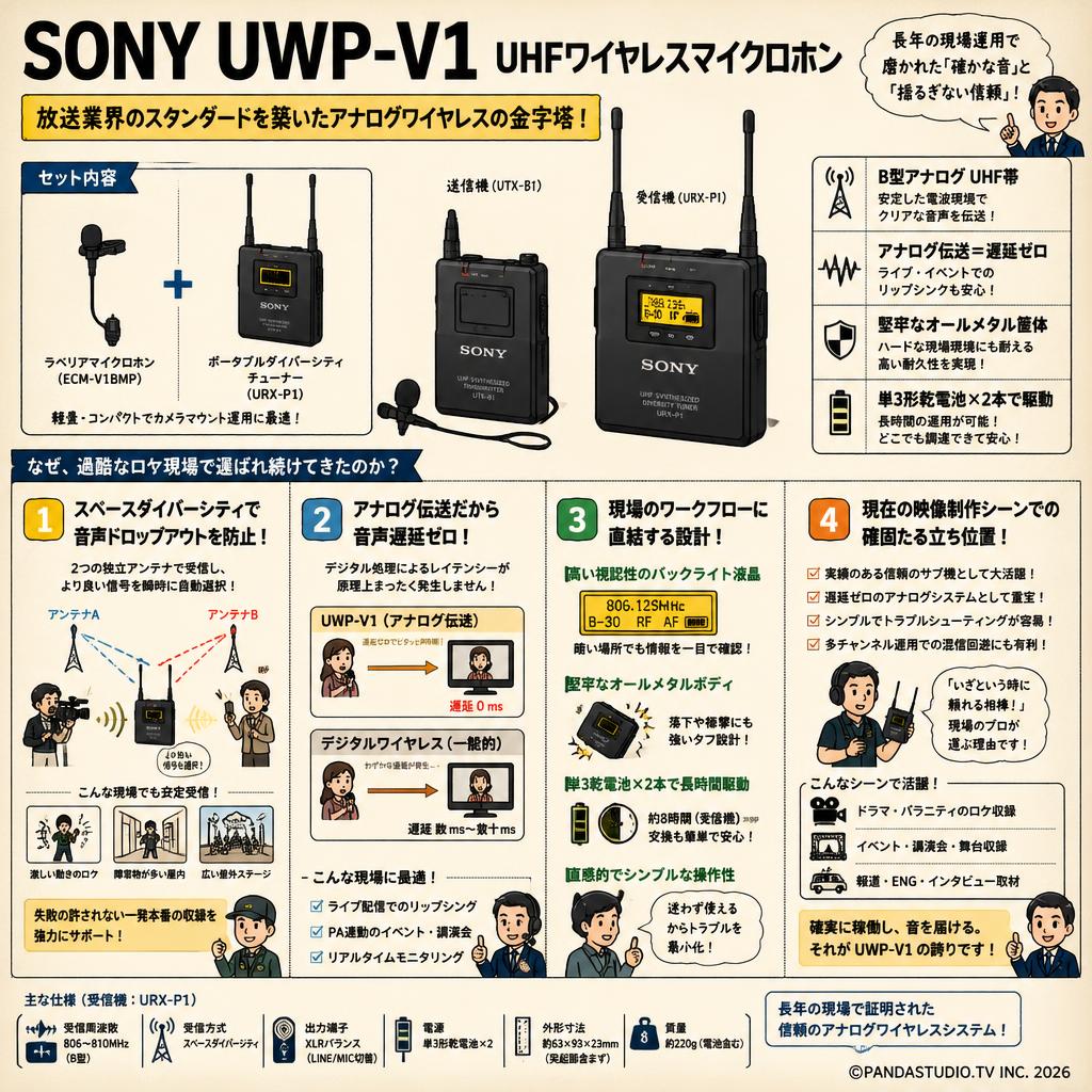 SONY UWP-V1 UHFワイヤレスマイクロホン 概要