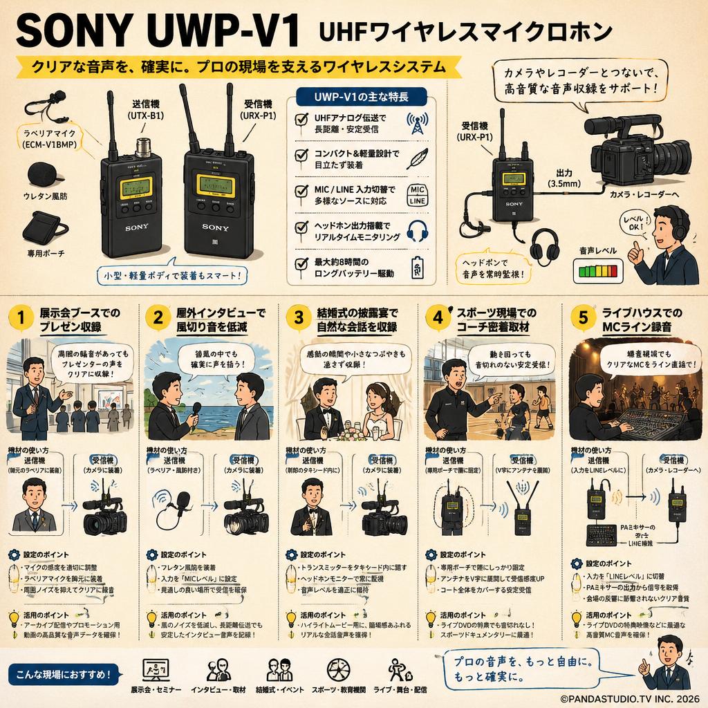 SONY UWP-V1 UHFワイヤレスマイクロホン 用途