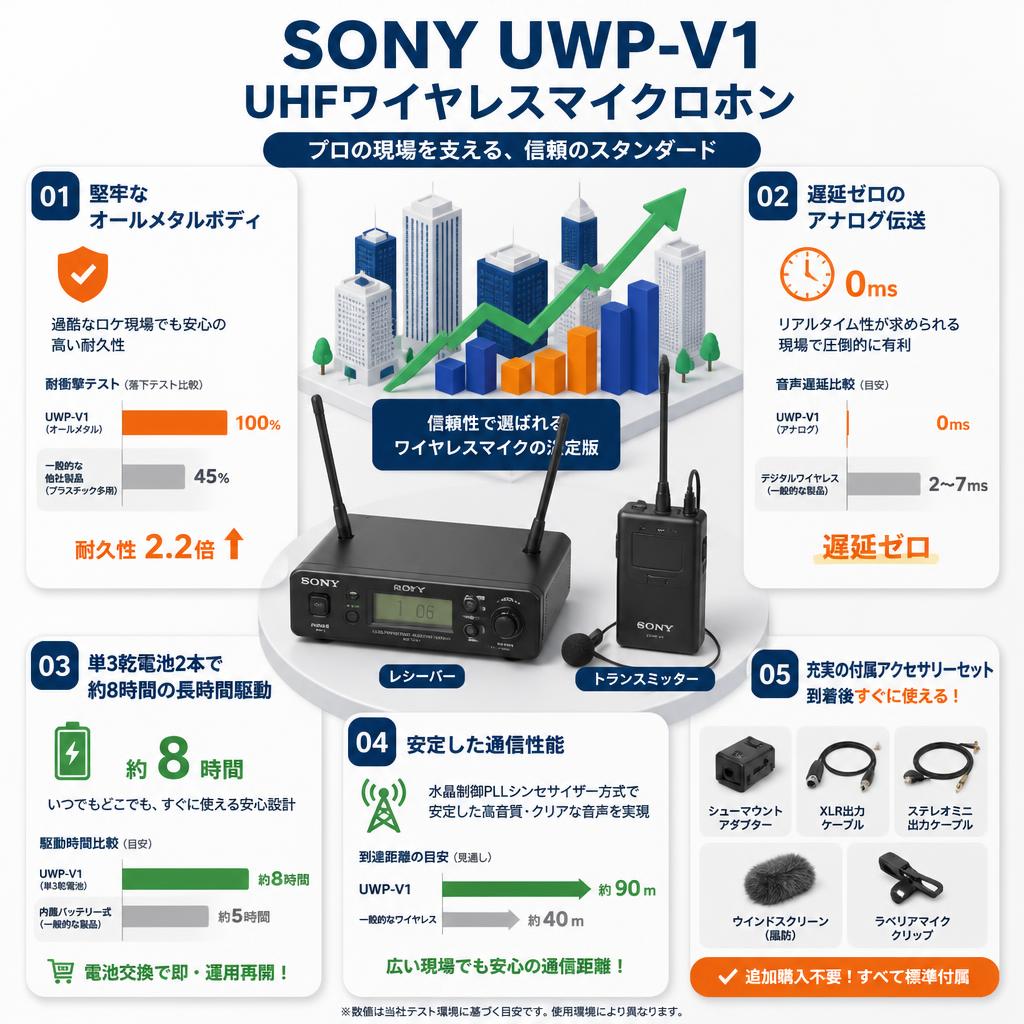 SONY UWP-V1 UHFワイヤレスマイクロホン セールスポイント