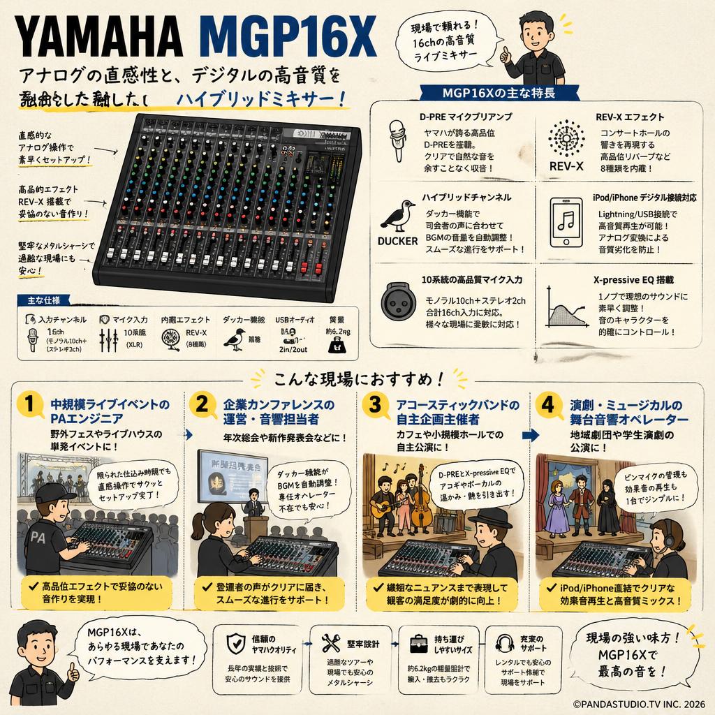 YAMAHA MGP16X | パンダスタジオ・レンタル公式サイト