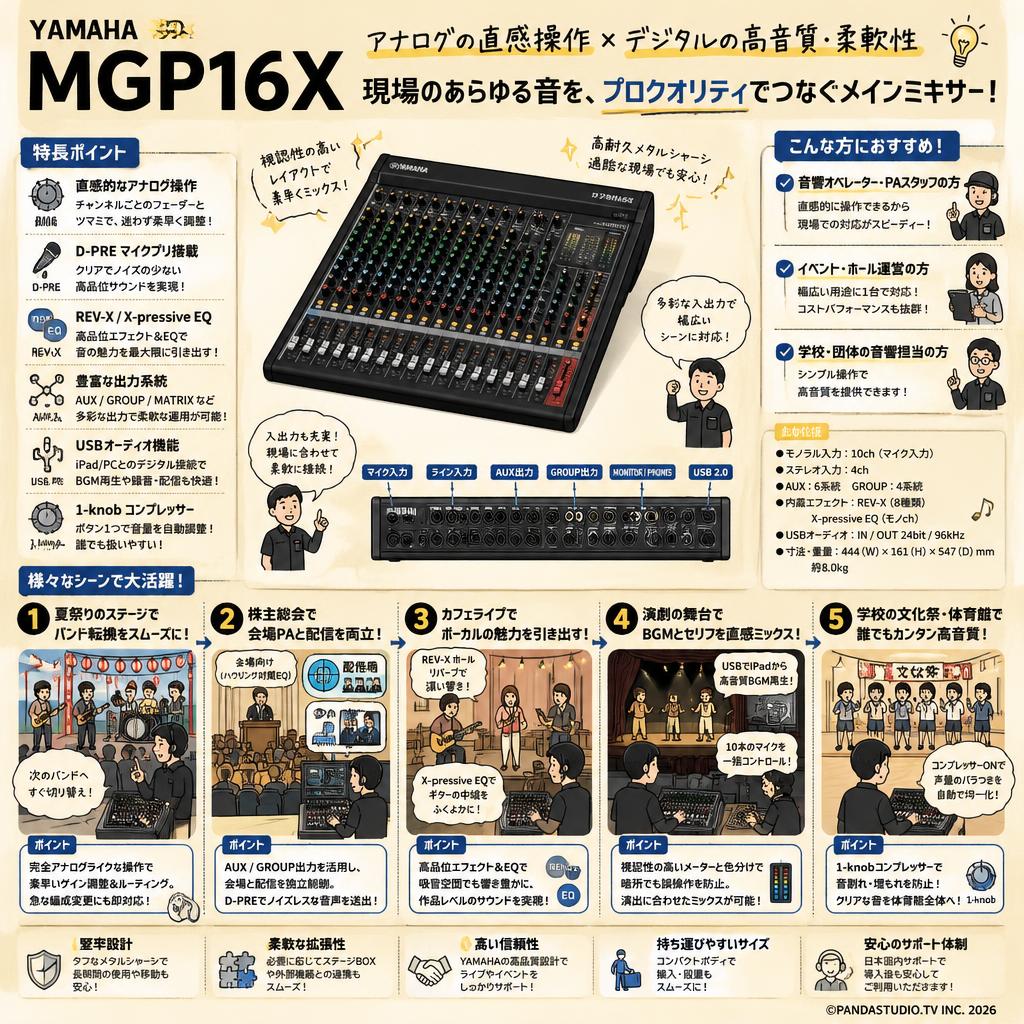 YAMAHA MGP16X | パンダスタジオ・レンタル公式サイト
