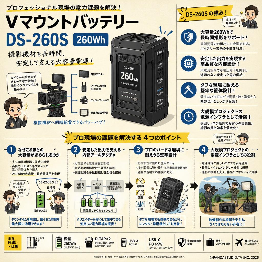Vマウントバッテリー DS-260S 260Wh 概要