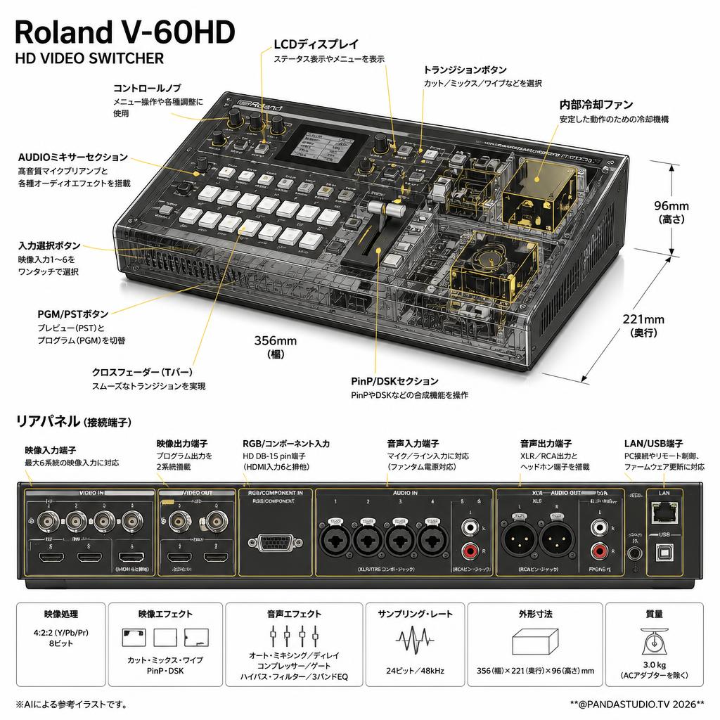 Roland V-60HD HD VIDEO SWITCHER スペック