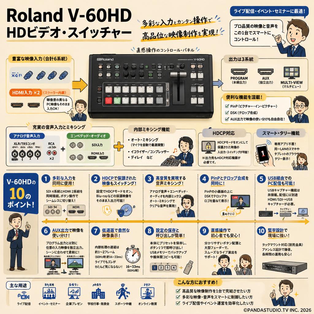 Roland V-60HD HD VIDEO SWITCHER FAQ（よくある質問と答え）