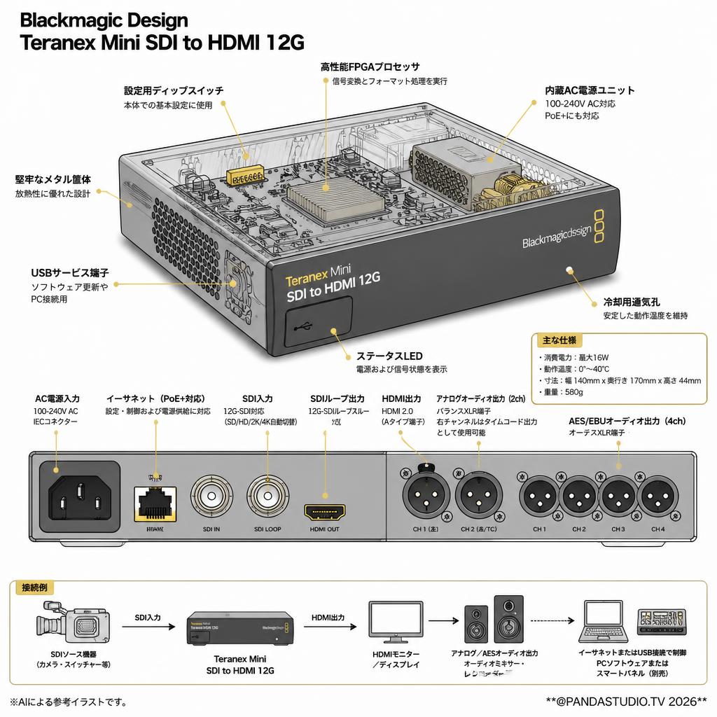 Blackmagic Design Teranex Mini SDI to HDMI 12G スペック