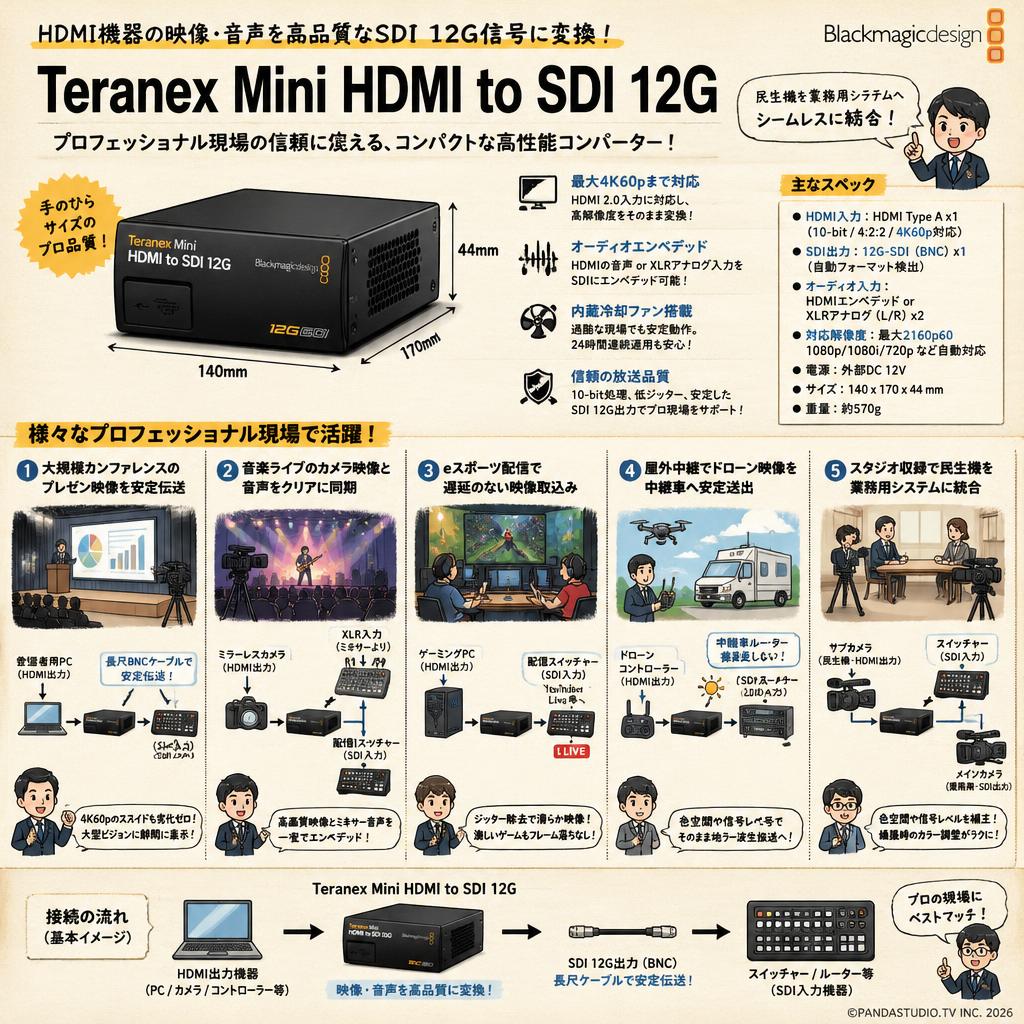 Blackmagic Design Teranex Mini HDMI to SDI 12G 用途