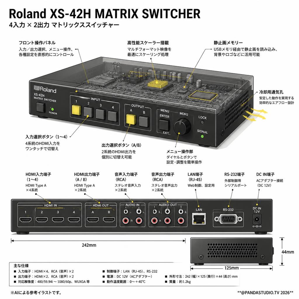 Roland XS-42H MATRIX SWITCHER スペック