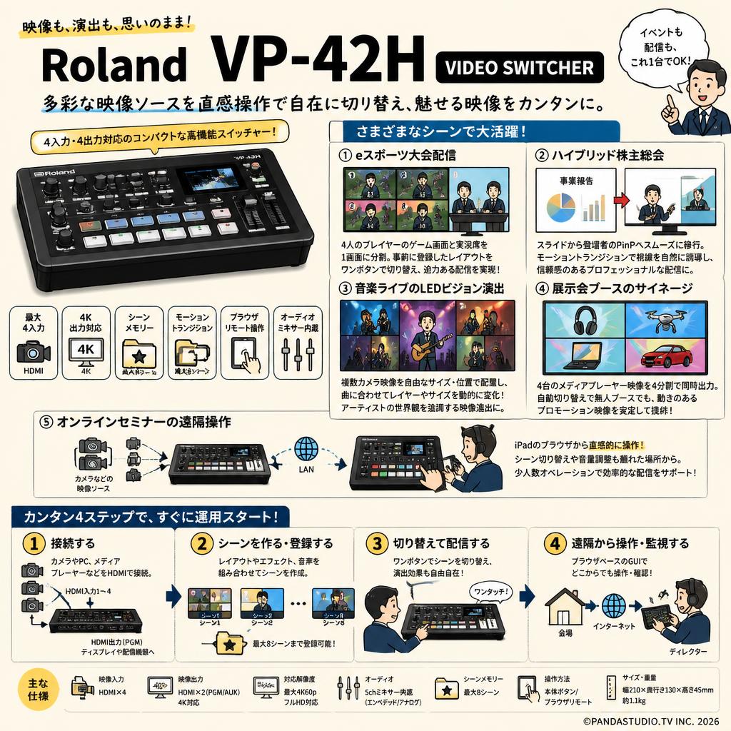 Roland VP-42H VIDEO SWITCHER 用途