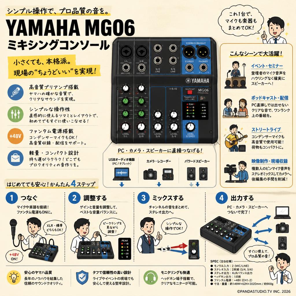 YAMAHA MG06 ミキシングコンソール おもな対象のお客様
