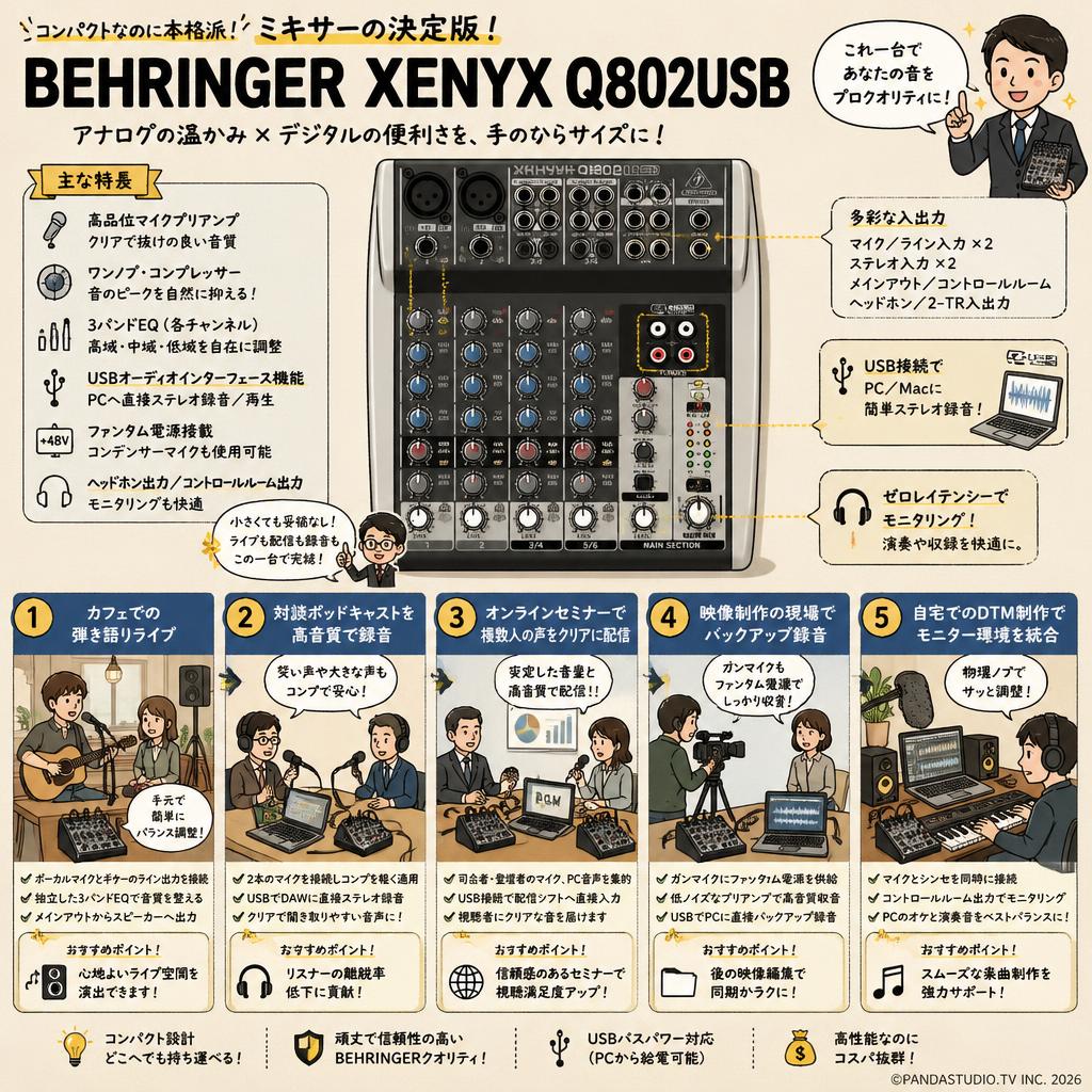 BEHRINGER XENYX Q802USB 用途