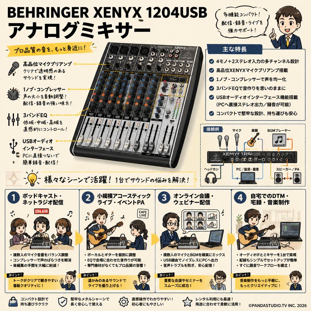 BEHRINGER XENYX 1204USB アナログミキサー おもな対象のお客様