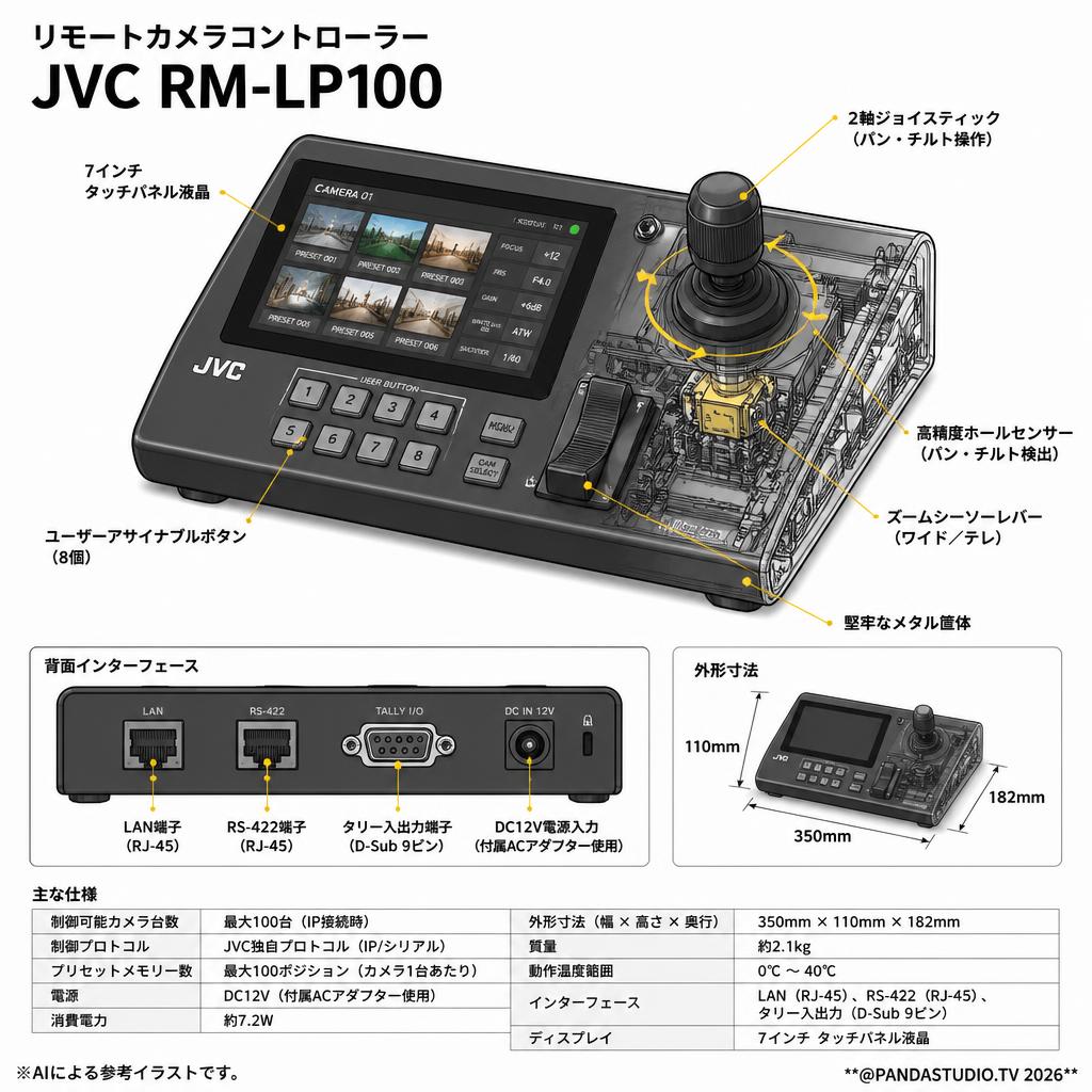リモートカメラコントローラー JVC RM-LP100 スペック