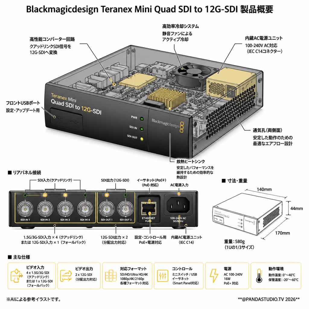 Blackmagicdesign Teranex Mini Quad SDI to 12G-SDI スペック