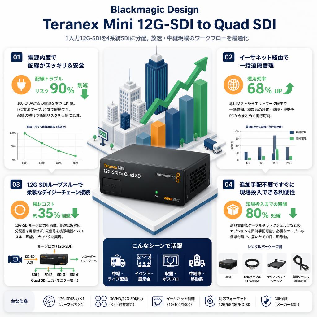 Blackmagic Design Teranex Mini 12G-SDI to Quad SDIの販売 | パンダ