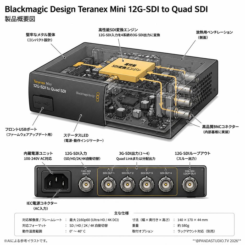 Blackmagic Design Teranex Mini 12G-SDI to Quad SDIの販売 | パンダ