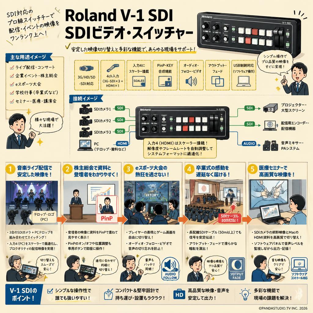 Roland V-1 SDI VIDEO SWITCHER 用途